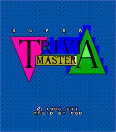 Title screen of Super Trivia Master on the Arcade.