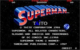 Title screen of Superman on the Arcade.