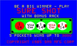 Title screen of Sure Shot on the Arcade.