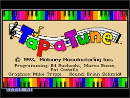 Title screen of Tap-a-Tune on the Arcade.