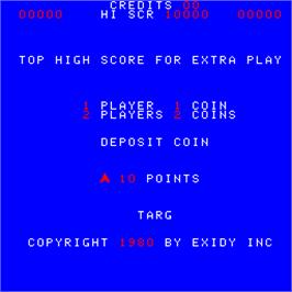 Title screen of Targ on the Arcade.