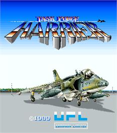 Title screen of Task Force Harrier on the Arcade.