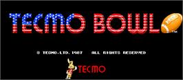 Title screen of Tecmo Bowl on the Arcade.