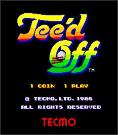 Title screen of Tee'd Off on the Arcade.
