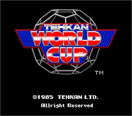 Title screen of Tehkan World Cup on the Arcade.