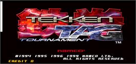 Title screen of Tekken Tag Tournament on the Arcade.