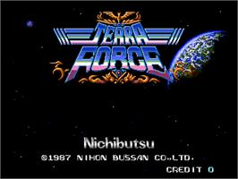 Title screen of Terra Force on the Arcade.
