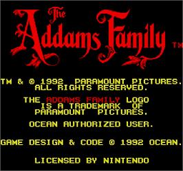 Title screen of The Addams Family on the Arcade.