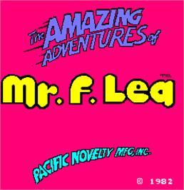 Title screen of The Amazing Adventures of Mr. F. Lea on the Arcade.
