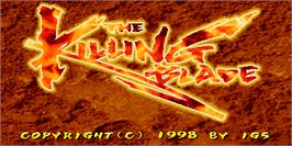 Title screen of The Killing Blade on the Arcade.
