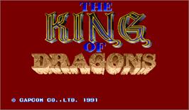 Title screen of The King of Dragons on the Arcade.