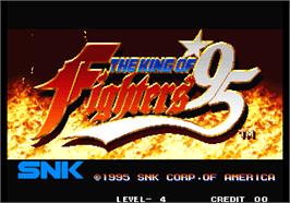 Title screen of The King of Fighters '95 on the Arcade.