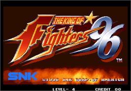 Title screen of The King of Fighters '96 on the Arcade.