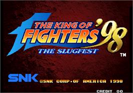 Title screen of The King of Fighters '98 - The Slugfest / King of Fighters '98 - dream match never ends on the Arcade.