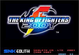 Title screen of The King of Fighters 2001 on the Arcade.