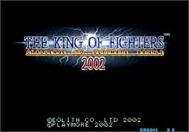 Title screen of The King of Fighters 2002 on the Arcade.