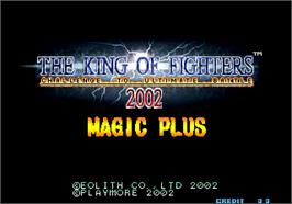 Title screen of The King of Fighters 2002 Magic Plus on the Arcade.