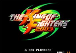 Title screen of The King of Fighters 2003 on the Arcade.