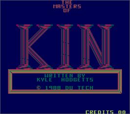 Title screen of The Masters of Kin on the Arcade.