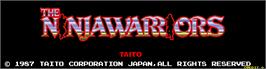 Title screen of The Ninja Warriors on the Arcade.