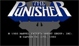 Title screen of The Punisher on the Arcade.