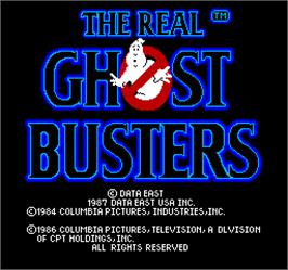Title screen of The Real Ghostbusters on the Arcade.