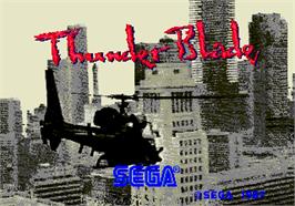 Title screen of Thunder Blade on the Arcade.