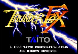 Title screen of Thunder Fox on the Arcade.