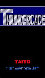 Title screen of Thundercade / Twin Formation on the Arcade.