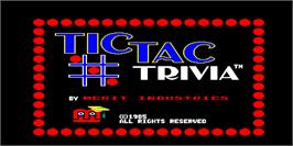 Title screen of Tic Tac Trivia on the Arcade.