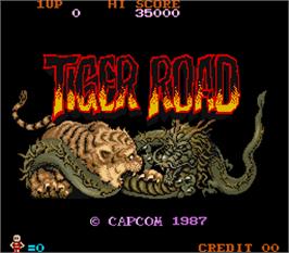 Title screen of Tiger Road on the Arcade.