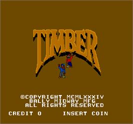 Title screen of Timber on the Arcade.