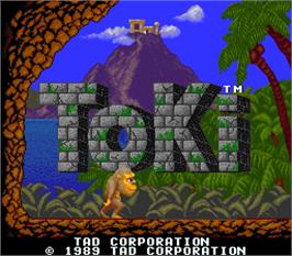 Title screen of Toki on the Arcade.