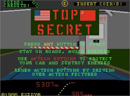 Title screen of Top Secret on the Arcade.