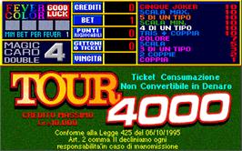 Title screen of Tour 4000 on the Arcade.