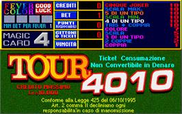 Title screen of Tour 4010 on the Arcade.