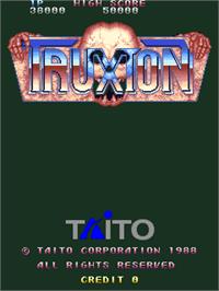 Title screen of Truxton / Tatsujin on the Arcade.