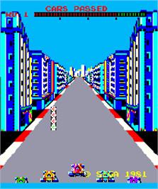 Title screen of Turbo on the Arcade.