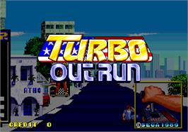 Title screen of Turbo Out Run on the Arcade.