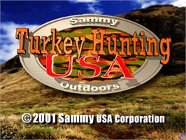 Title screen of Turkey Hunting USA V1.0 on the Arcade.