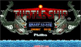 Title screen of Turtle Ship on the Arcade.