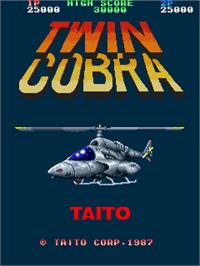 Title screen of Twin Cobra on the Arcade.