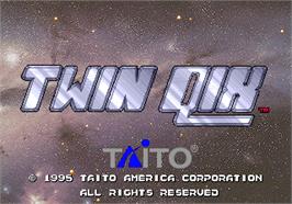 Title screen of Twin Qix on the Arcade.