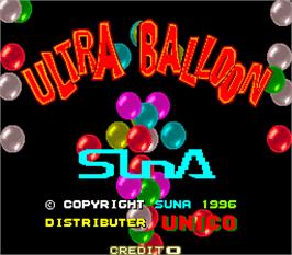 Title screen of Ultra Balloon on the Arcade.