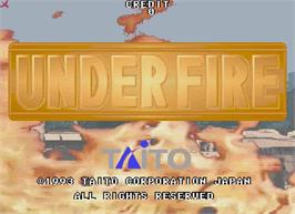 Title screen of Under Fire on the Arcade.