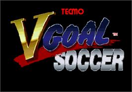 Title screen of V Goal Soccer on the Arcade.