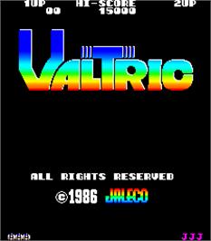 Title screen of Valtric on the Arcade.