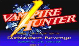 Title screen of Vampire Hunter: Darkstalkers' Revenge on the Arcade.