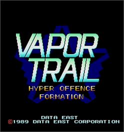 Title screen of Vapor Trail - Hyper Offence Formation on the Arcade.