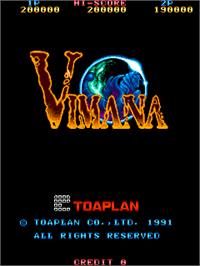 Title screen of Vimana on the Arcade.